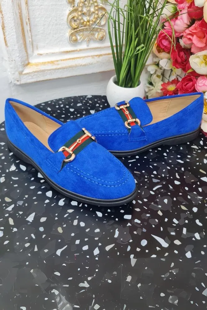 Gold Buckle Soft Round Toe Loafers