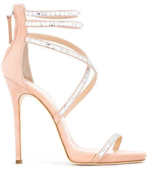 'Harley' Embellished Sandals - Black or Nude