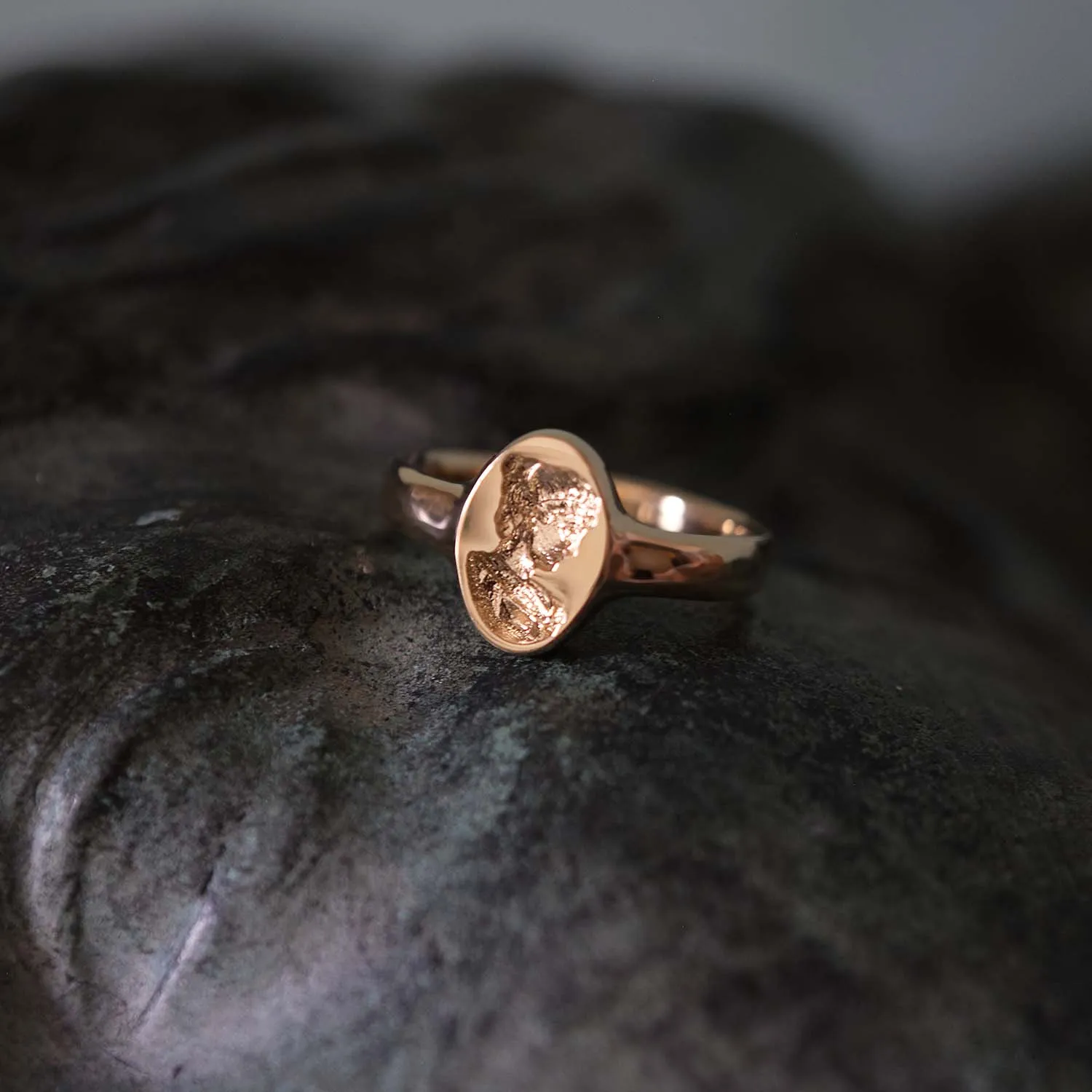 Hypatia Solid Gold Signet Ring