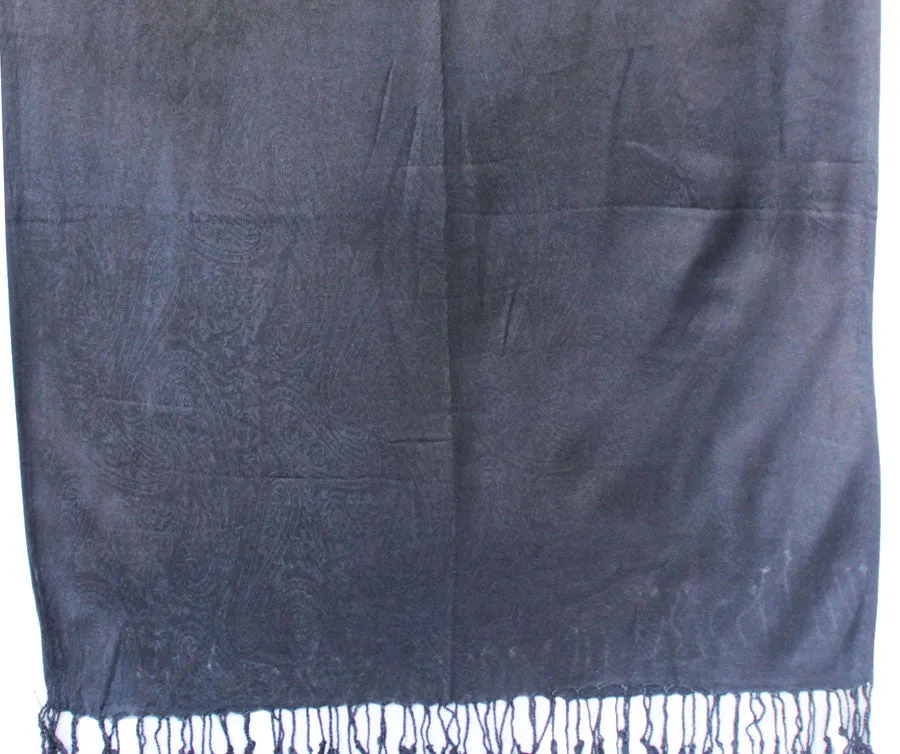 Indian Scarf Womens Wrap Stole India Clothes (Black, 68 x 29 inches)