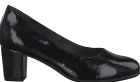 Jana Ladies Black Heel Court Shoe 22469-018