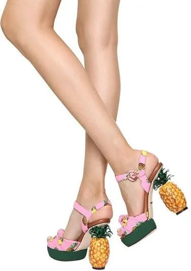 'Kiera' Pineapple Cady Sandals