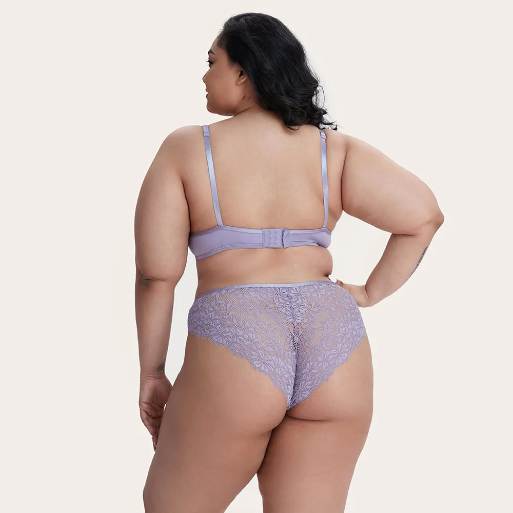 LAREINA Plus Sexy Lace Chic Brief Panties