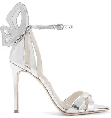 'Madame Chiara' Silver Heeled Sandals