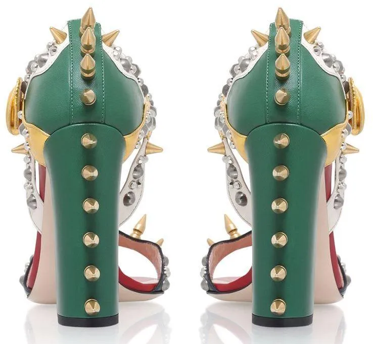 Malin Spiked Leather Sandals with Stylish Detailing