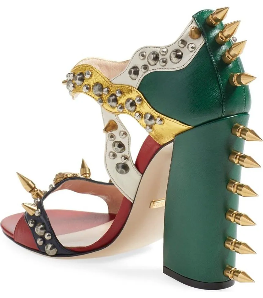 Malin Spiked Leather Sandals with Stylish Detailing