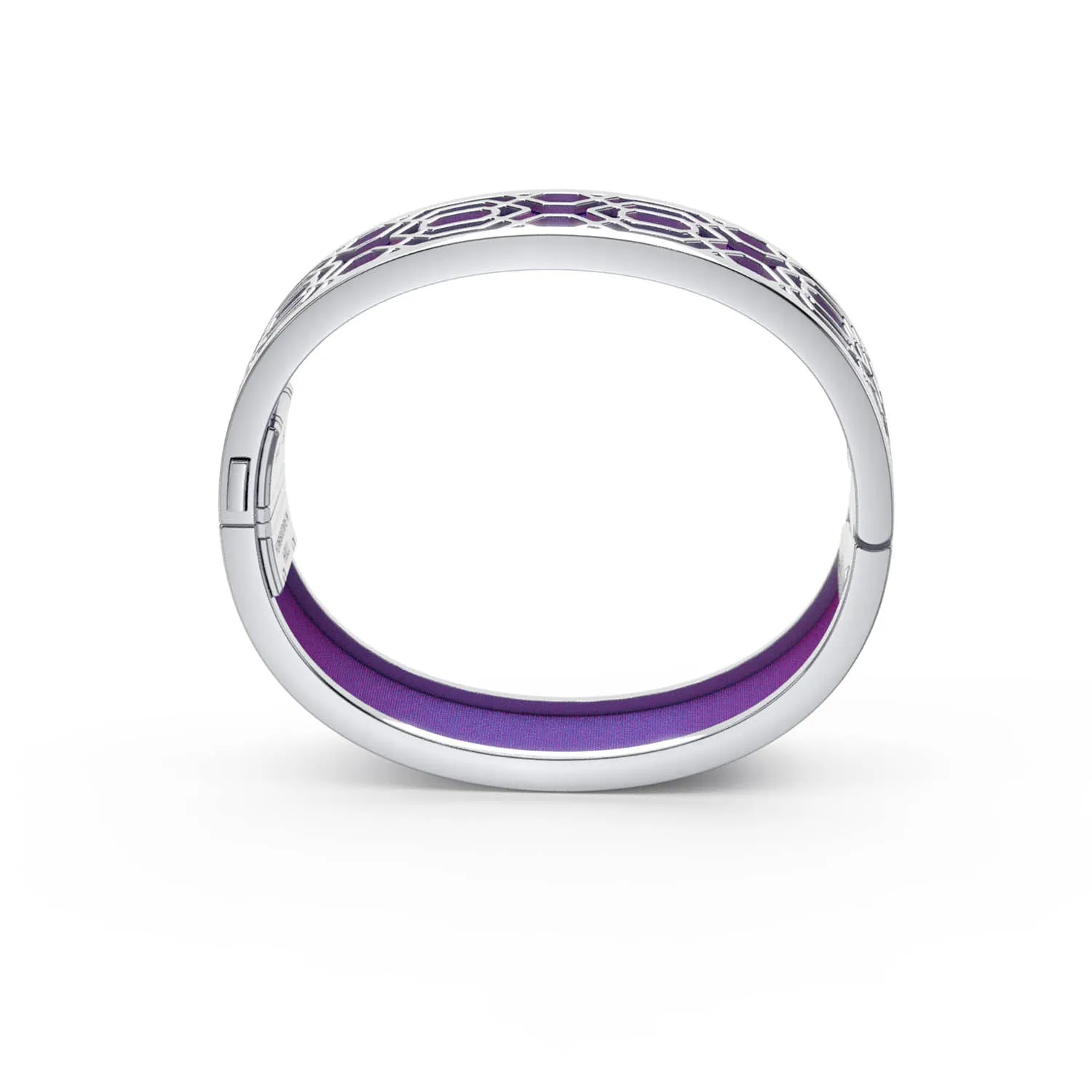 Peranakan Grace Bangle - Dawn Mauve - Sterling Silver