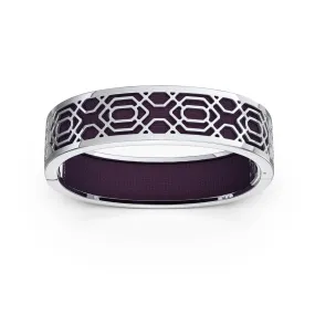 Peranakan Grace Bangle - Deep Plum - Sterling Silver