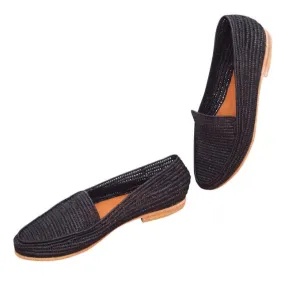 Raffia Loafers (Black)