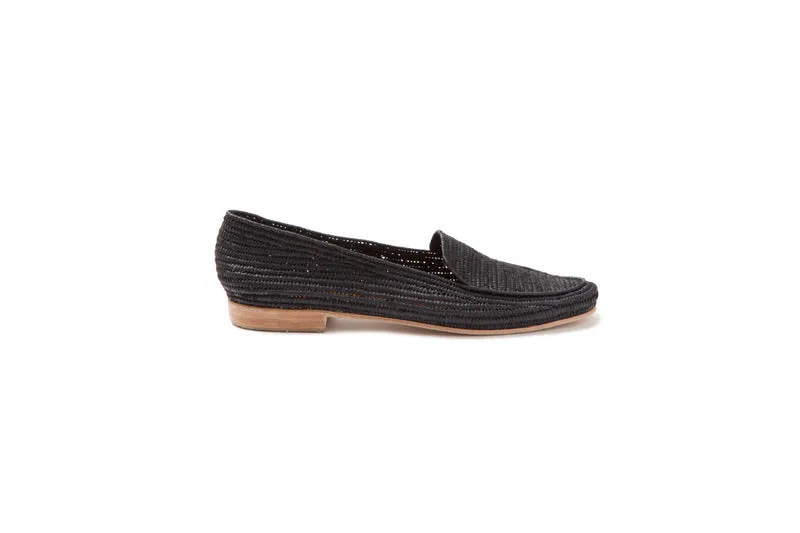 Raffia Loafers (Black)