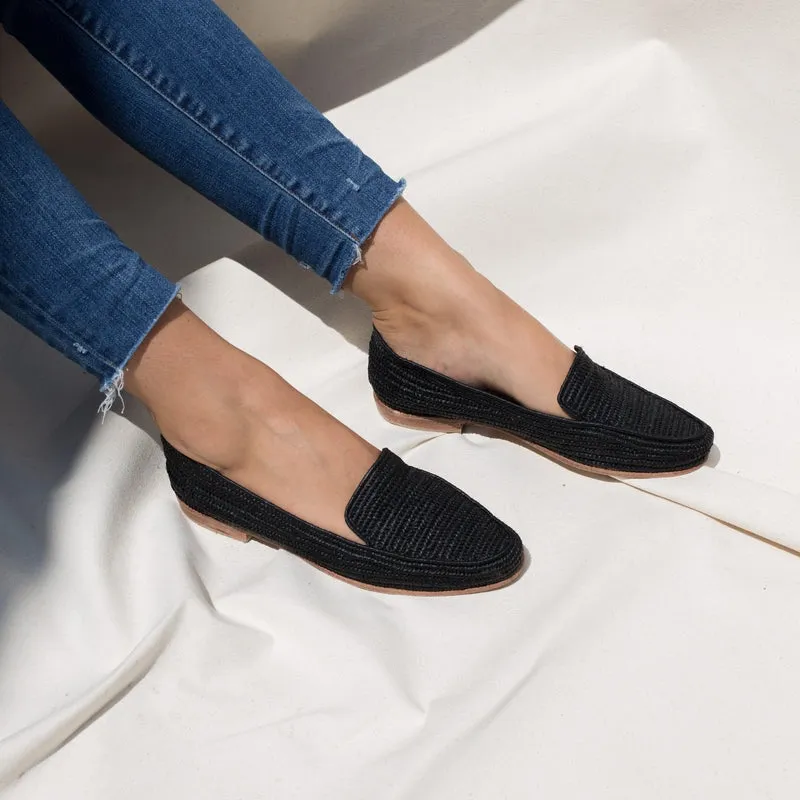 Raffia Loafers (Black)