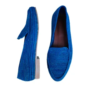 Raffia Loafers (Blue)