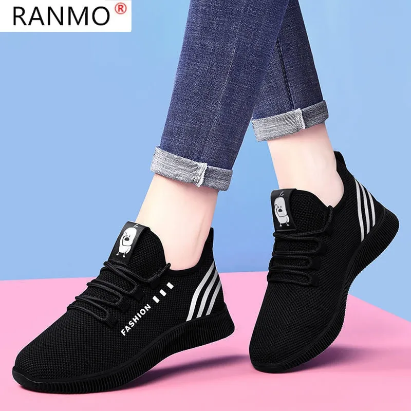 RANMO New Women Breathable Mesh Platform Tennis Sneakers