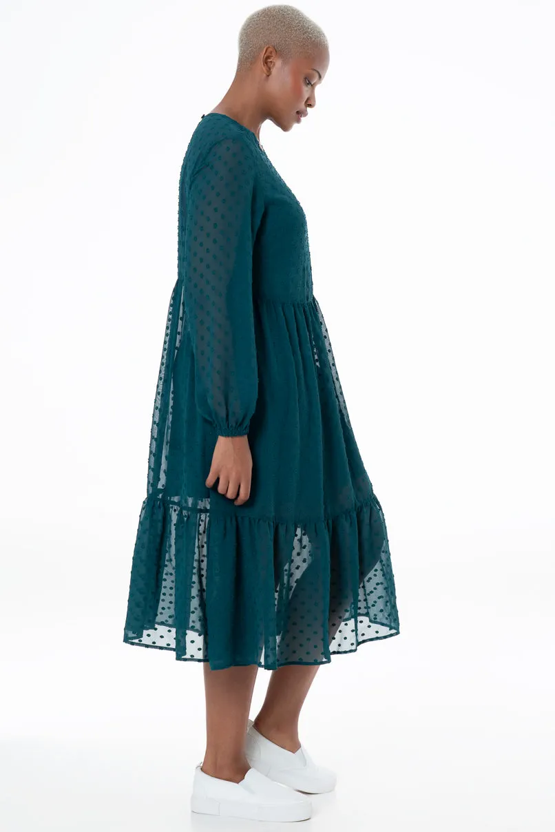 Sheer Midi Dress _ 147247 _ Green