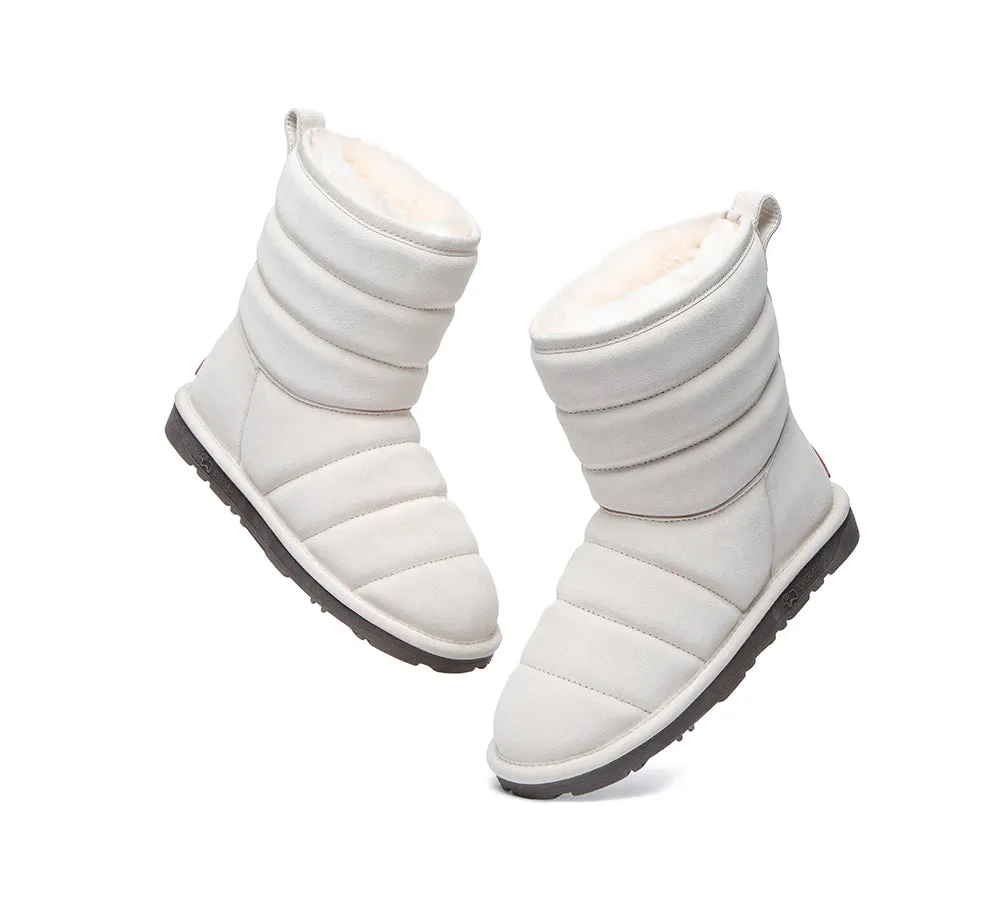 Short Sheepskin Boots Women Puffer