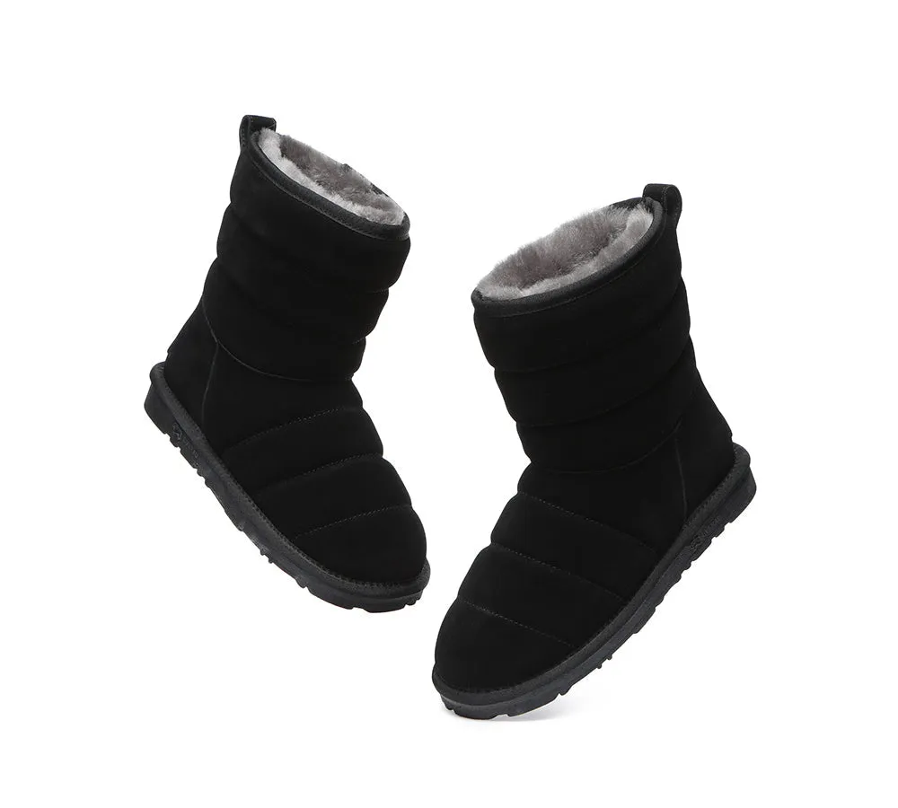 Short Sheepskin Boots Women Puffer