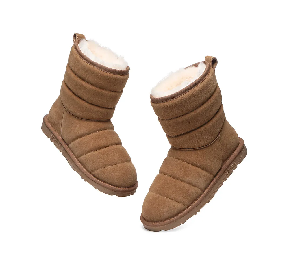 Short Sheepskin Boots Women Puffer