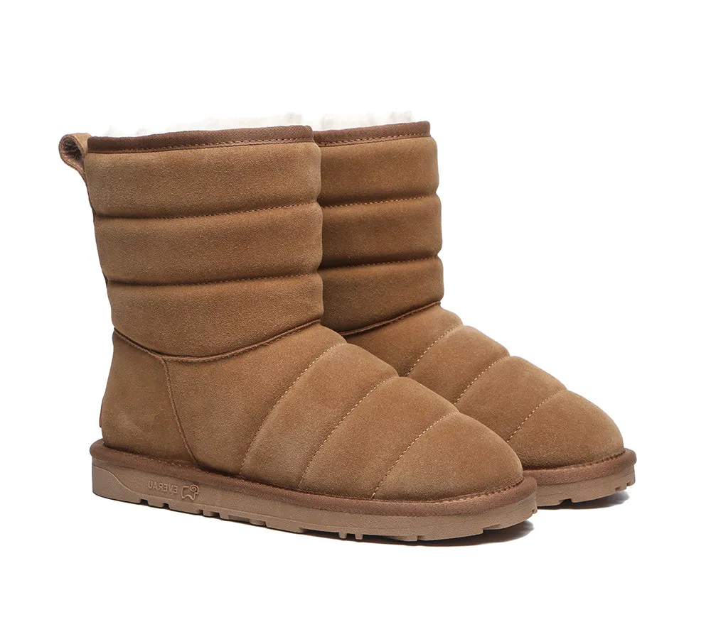 Short Sheepskin Boots Women Puffer