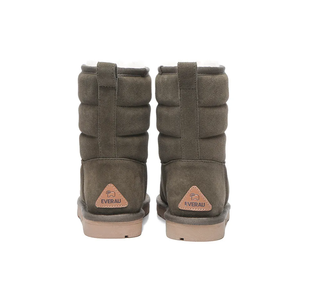 Short Sheepskin Boots Women Puffer