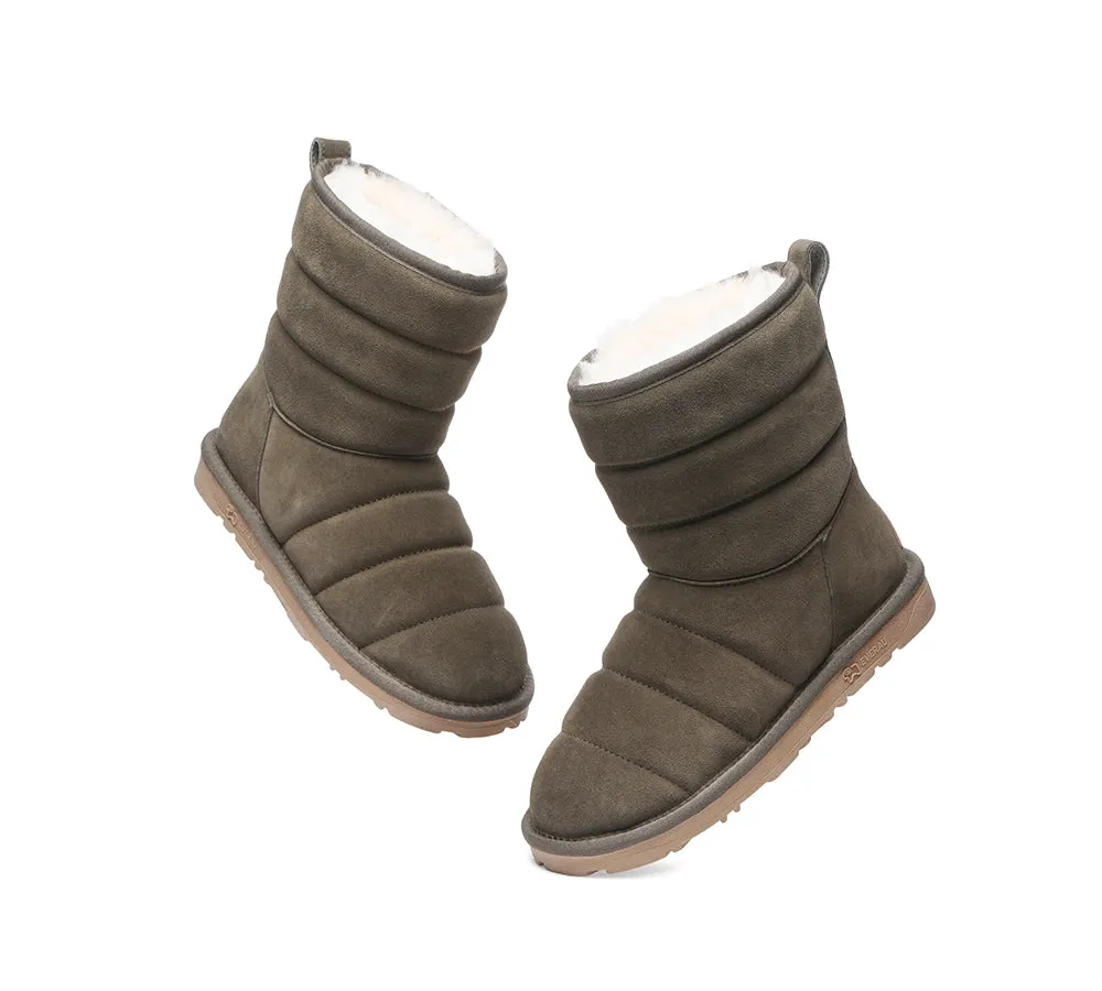 Short Sheepskin Boots Women Puffer