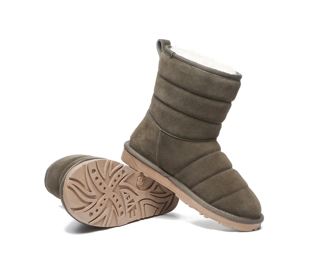 Short Sheepskin Boots Women Puffer