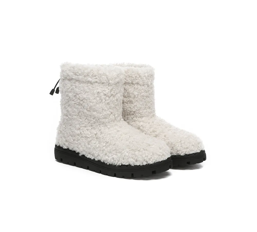 UGG Sheepskin Wool Plush Drawstring Boots Peggy