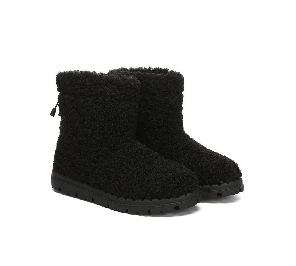 UGG Sheepskin Wool Plush Drawstring Boots Peggy