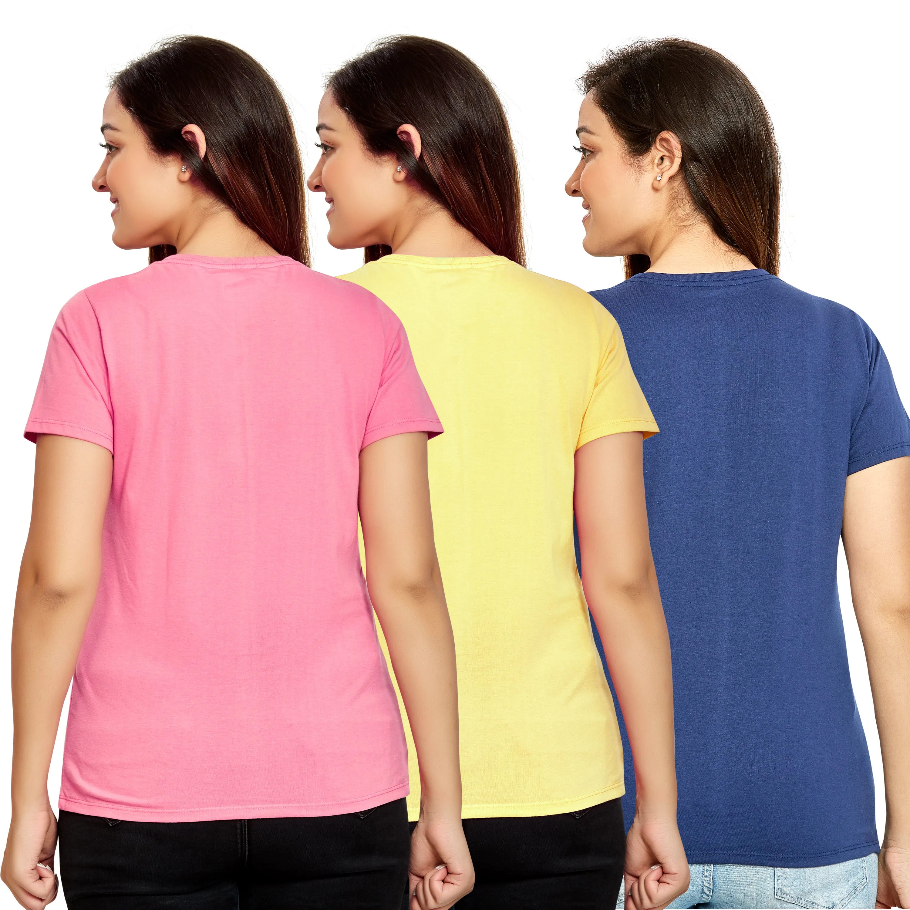 WOMEN 3 PIECE PACK CREW NECK TSHIRT