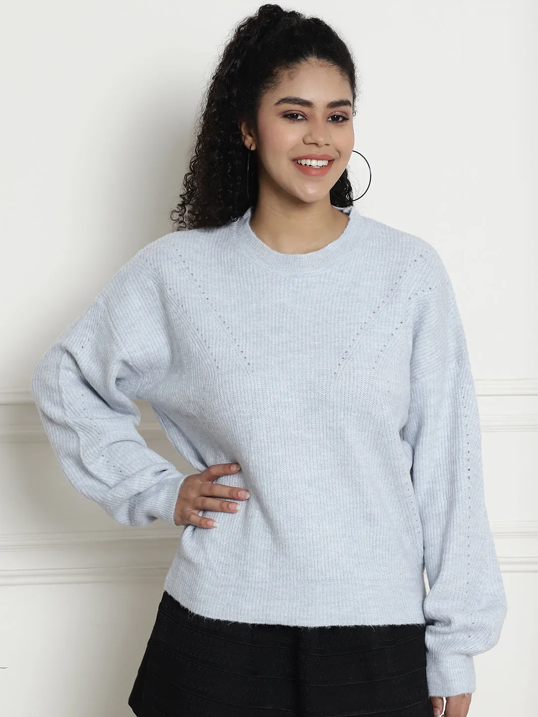 Women Blue Sweater