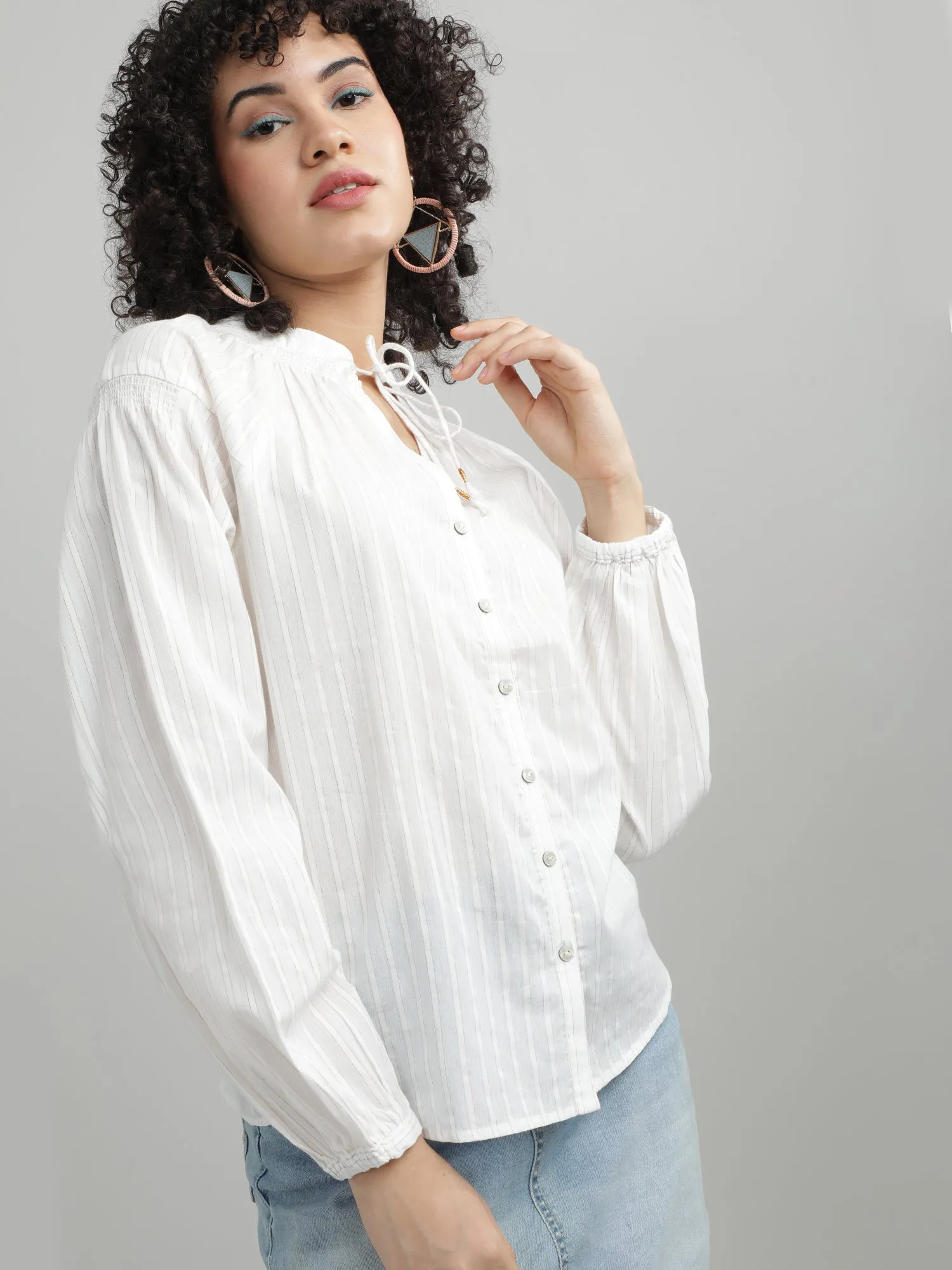 Women Cotton Cream Comfy Top