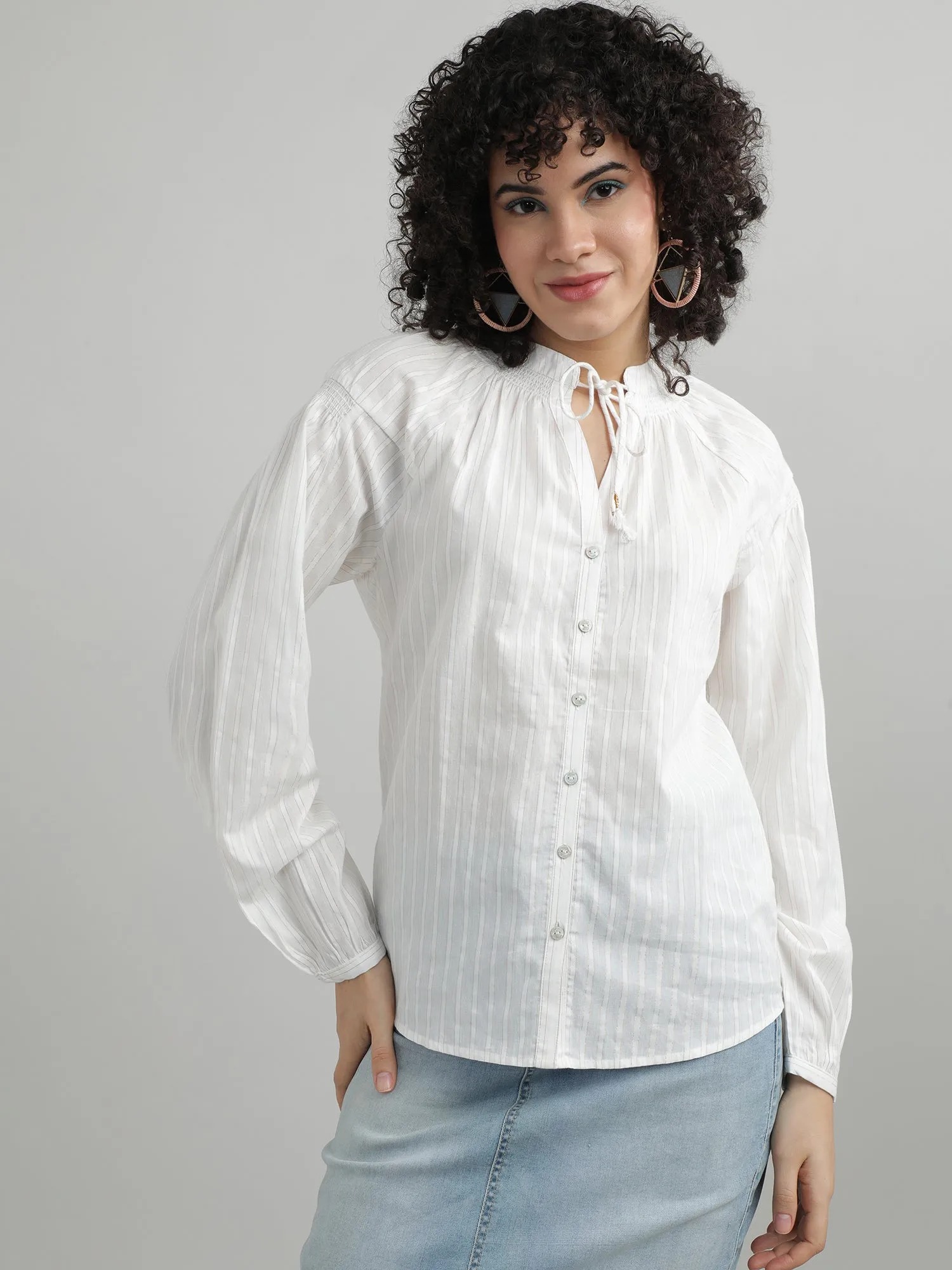 Women Cotton Cream Comfy Top