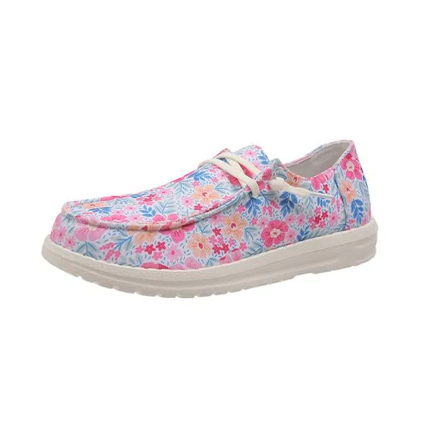 Women's Casual Flat Flower Print Canvas Shoes 37956209S