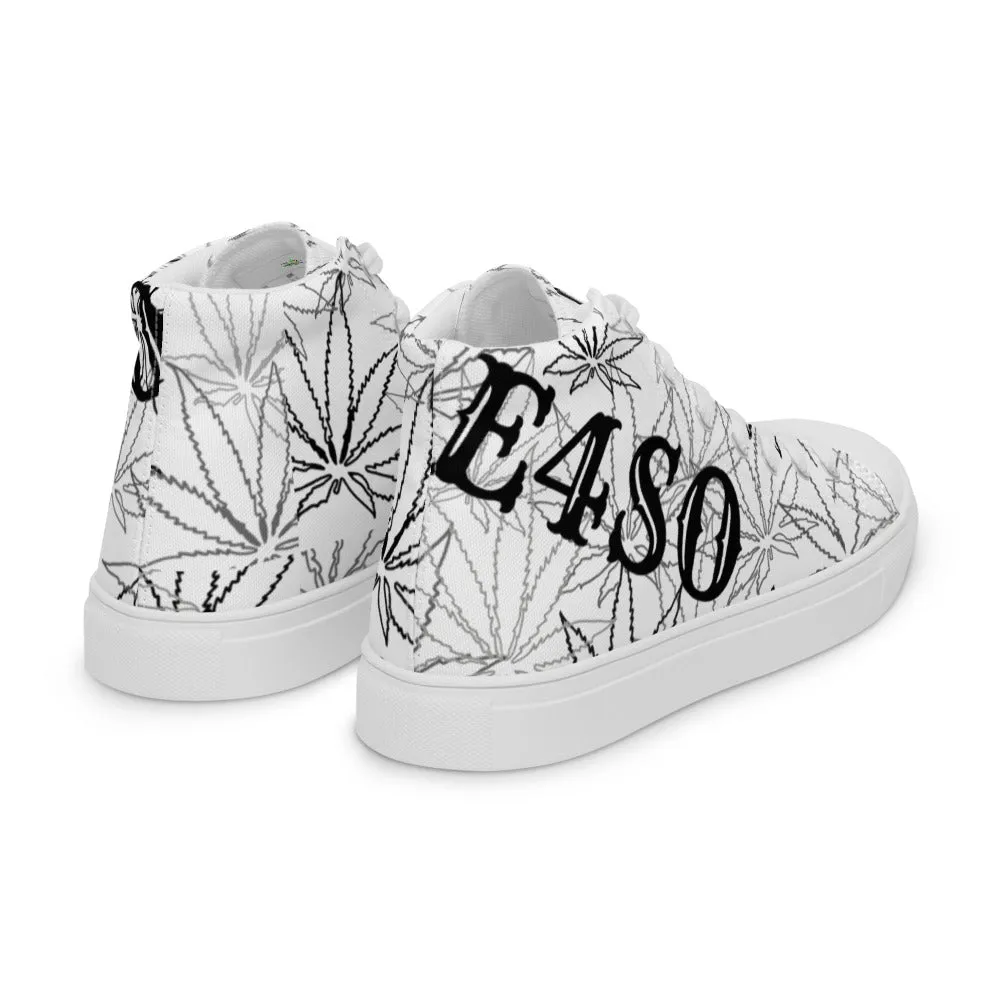 Women’s elite white leaf E4SO high top canvas shoes