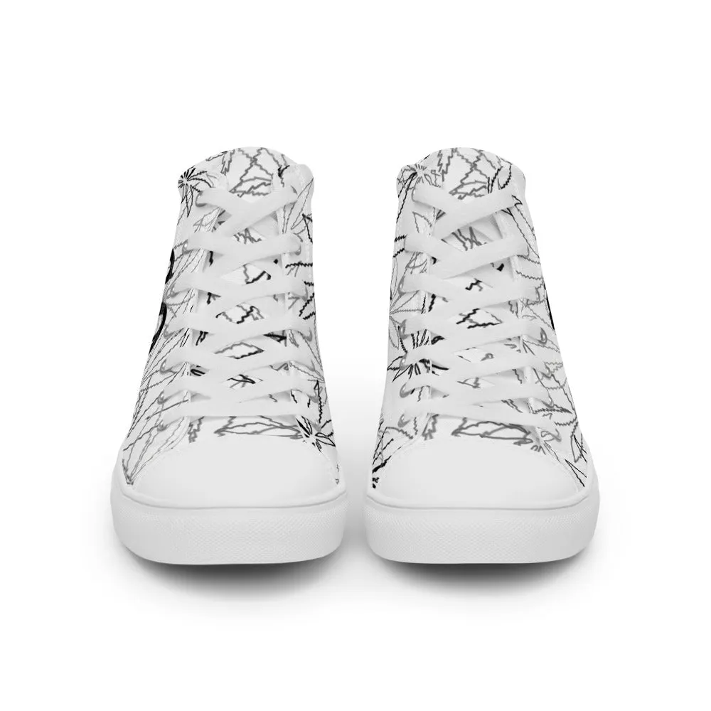 Women’s elite white leaf E4SO high top canvas shoes