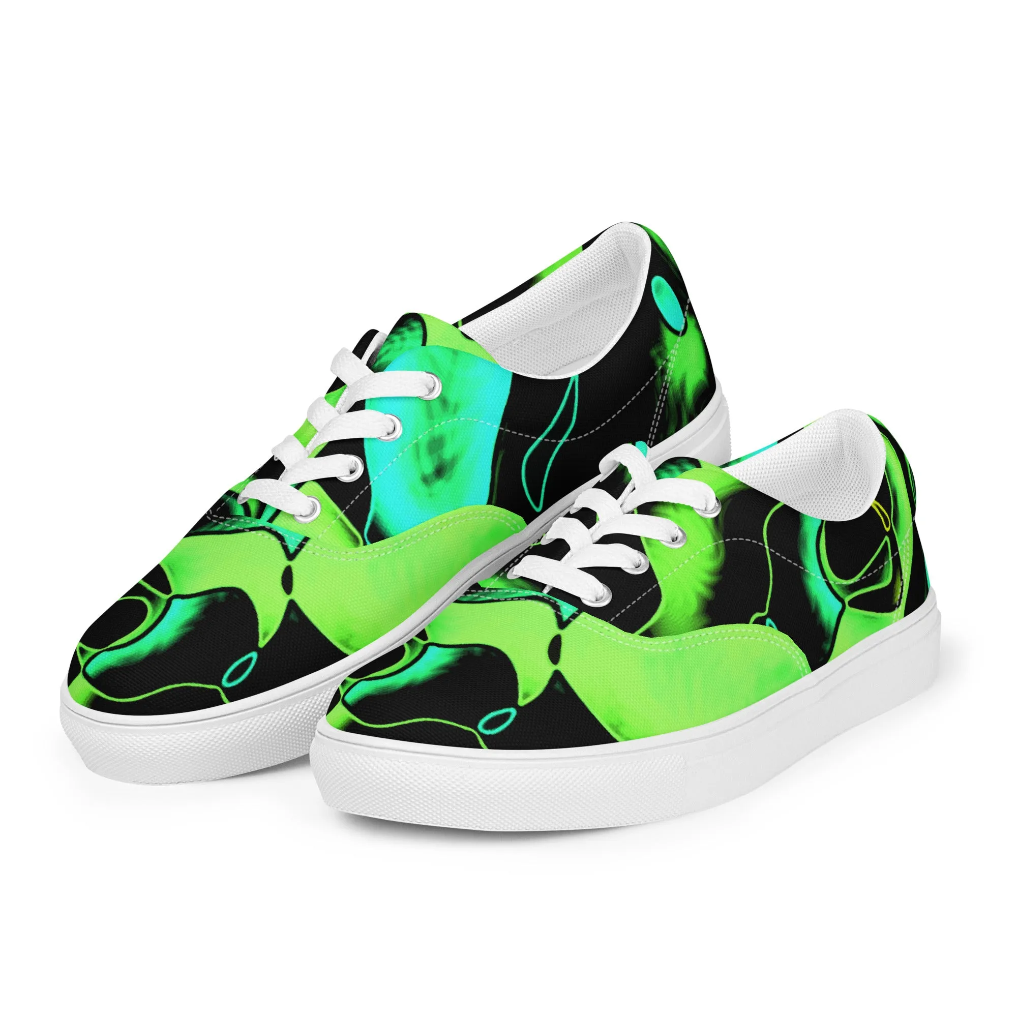 Women’s lace-up canvas shoes Colorful Lime