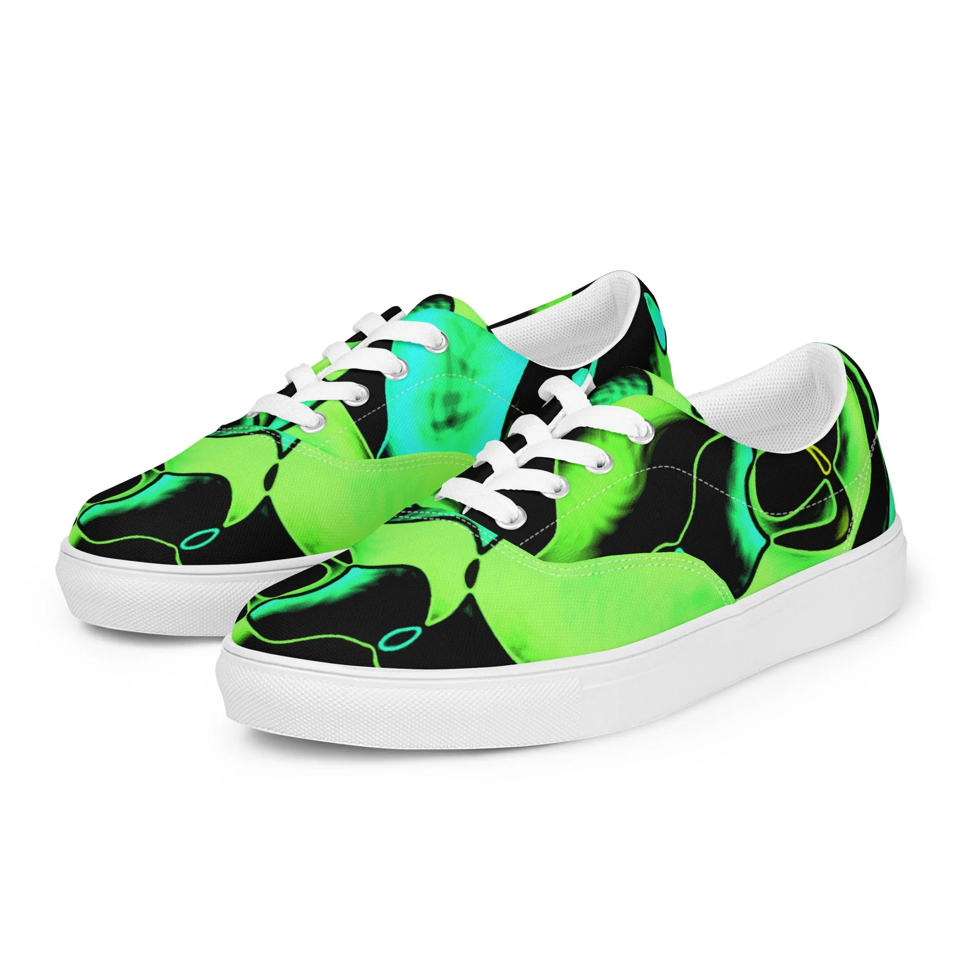 Women’s lace-up canvas shoes Colorful Lime